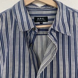 A.P.C. Blue and White boyfriend button down - perfect condition